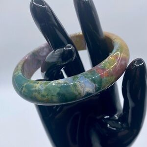 Ocean Jasper Solid Crystal Bangle 15mm